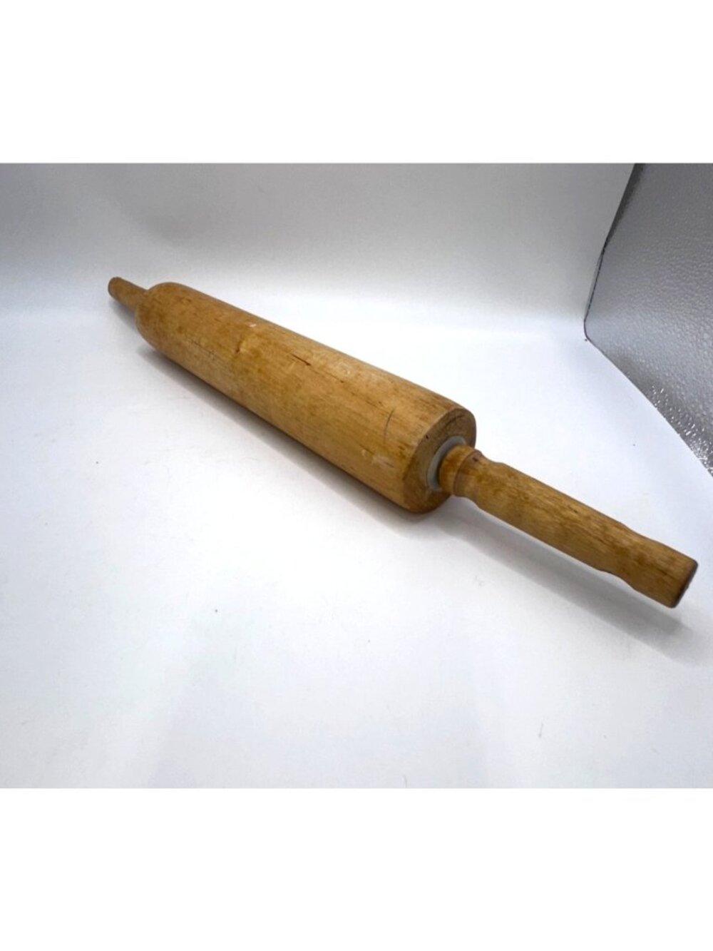 Vintage Wooden Rolling Pin 18" Handles Baking  Dough Rolling Farmhouse Kitchen R